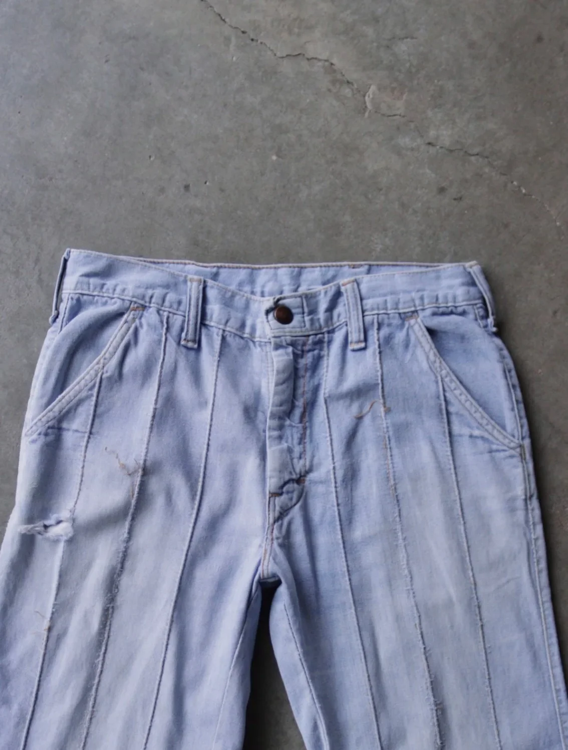 1970S BELL BOTTOM 'MALE' DENIM PANTS - Image 3