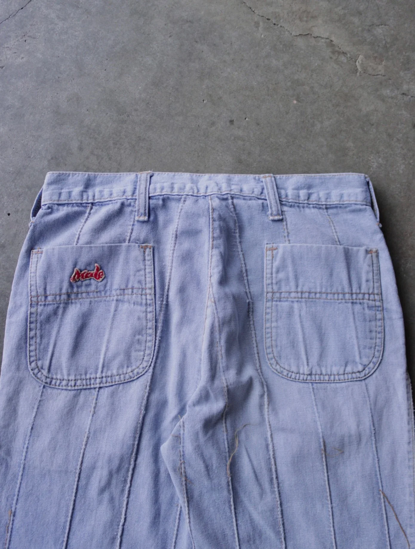 1970S BELL BOTTOM 'MALE' DENIM PANTS - Image 4